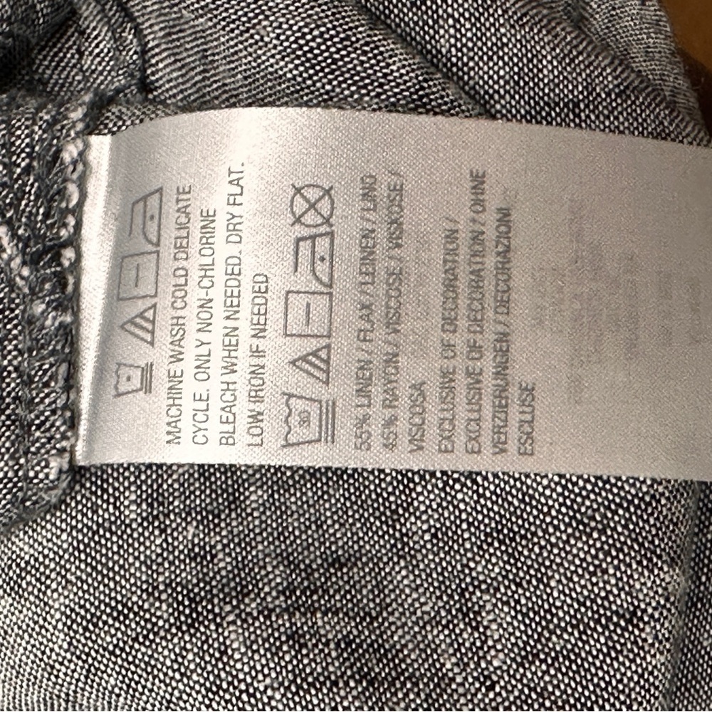 SUSAN GRAVER PURE LINEN BLEND 3/4-SLEEVED PULLOVER TOP, CURVED HEM, L, EUC! - Picture 9 of 9